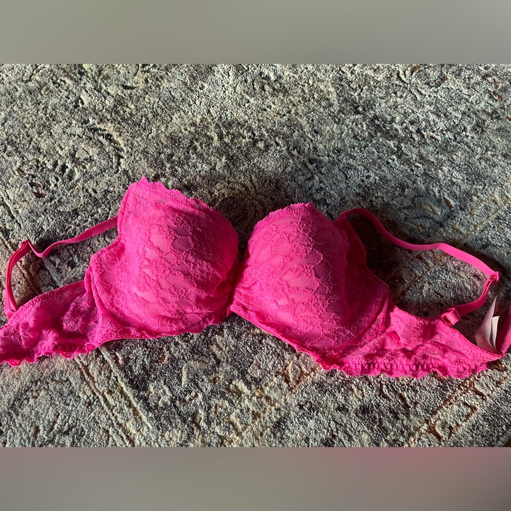 Victoria's Secret Hot Pink Lace Bra